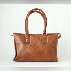 Roberta Di Camerino Brown Leather Tote Boston Bag
